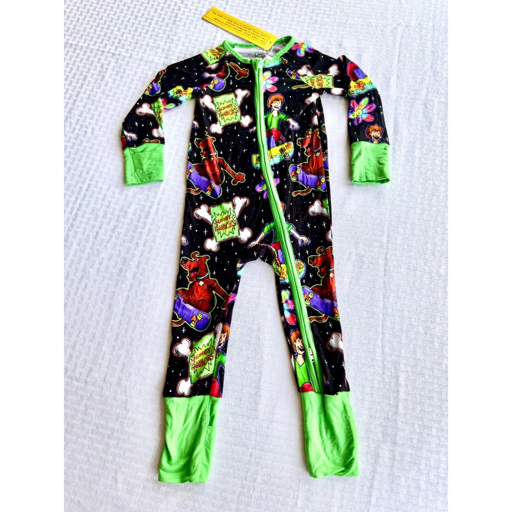 Weiwei Scooby‎ Doo Bamboo Pajamas Shaggy Scooby Snacks Zippy Sleeper 2T NEW